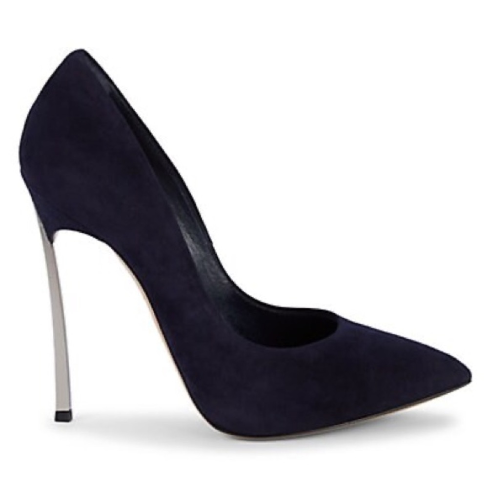 Casadei
Gotham Point-Toe Suede Pumps